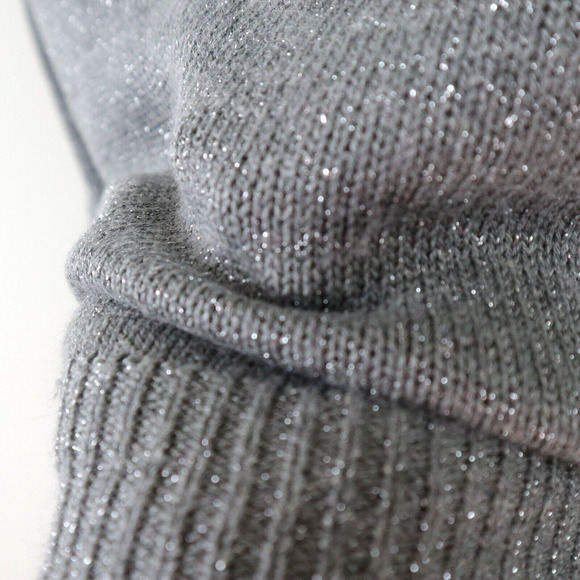 Sundance Size M Metallic Knit Crop Cardigan Sweater Button Gray - Picture 7 of 9